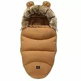 Gorger Chancelière Poussette Universelle Confortable Sac de Couchage Bébé Hiver Chaud Imperméable Couverture Emmaillotage pour Poussette, Landaus, Buggy, Siège Auto, Lits Bébé (Marron)