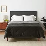 Amazon Basics réversible en microfibre Doudou, 140 x 200 cm, gris/noir
