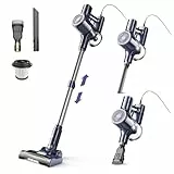 Aspirateur balai avec fil sans sac 6 en 1 600 W & aspirateur à main, cable de 6 m, 23Kpa de puissance d'aspiration, aspirateur balai filaire Vacuum Cleaner pour sols durs tapis, petit léger silencieux