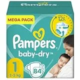 Pampers - Baby Dry - Taille 1 - Mega Pack - 84 couches