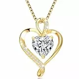 LAVUMO Collier Coeur pour Femme Argent Sterling 925 Or Rose Pendentif D'amour pour Femme Colliers Cadeaux Elle Cadeau de Noël Anniversaire,Chaîne Réglable Hypoallergénique