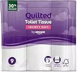 by Amazon Papier Toilette, 3 Épaisseurs Matelassé, Doux et Soyeux, 9 Rouleaux (1 Paquets de 9), 200 Feuilles par Rouleau, Certifié FSC