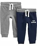 Simple Joys by Carter's 2-Pack Athletic Knit Jogger Pants Pantalons, Charbon/Bleu Marine, 24 Mois (Lot de 2) Bébé garçon