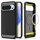Spigen Rugged Armor MagFit Coque pour Google Pixel 10 et Pixel 10 Pro Compatible avec Pixelsnap et MagSafe [Protection Antichoc]- Noir Mat