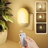 LED Veilleuse Enfant et Adulte avec Télécommande, 3 Niveaux de Luminosité Réglables, Fonction Minuterie 30/60 Minutes, Modes Lumière Chaude et Froide Veilleuse Bébé pour Chambre, Couloir, Cuisine