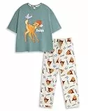 Disney Pyjama Bambi Multicolore à Manches Longues et Jambes Longues pour Femme | Vêtements de Nuit en Coton Doux à imprimé Bambi | Tenue de Nuit Classique pour Le Coucher | Tenue d'intérieur