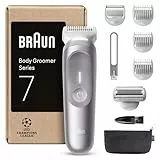 Braun Tondeuse Electrique Pour Le Corps Series 7 BG7555 Gris, etanche, Coffret De Rasage Avec +8 Outils De Rasage, 4 Sabots Dont Pour Les Zones Intimes, Tête Smooth Shave, Accessoire Sensitive Trim