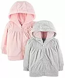 Simple Joys by Carter's 2-Pack Fleece Full Zip Hoodies Baby-Products, Gris Clair/Rose, 24 Mois (Lot de 2) Bébé Fille