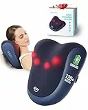 ALLJOY Appareil de massage du cou, avec fonction chauffante, sans fil, Shiatsu, coussin de massage pour cou, épaules, dos avec têtes de massage rotatives 3D, cadeaux