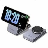 UGREEN MagFlow Qi2 15W Chargeur Induction 2 en 1 Certifié Pliable Compatible avec MagSafe iPhone 17 16 15 14 13 12 Air Plus Pro Max AirPods 4 3 Pro 3 2 1 Chargeur sans Fil Magnétique Angle Réglable