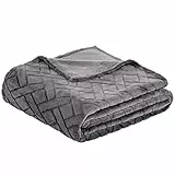 Amazon Basics Couverture jetée de canapé Plaid polaire gaufré, 150 x 200 cm, gris