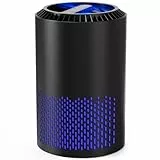 AROEVE Purificateurs d'Air Pour Chambre et Maison, 22dB Purificateur d'Air H13 HEPA Fumée Pollen Pellicules Poils Odeur Purificateur d'Air Avec Contrôle de Vitesse Pour Chambre Bureau, DH-JH01A, Noir