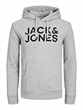 JACK & JONES Jjecorp Logo Sweat Hood Noos Shirt À Capuche, Gris (Light Grey MelangeGrau), X-Large Homme