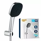 GROHE Vitalio Comfort 110, Ensemble de douche avec Douchette 3 jets, Flexible de douche 1,75m, Support de douche mural, Economie d'Eau, A coller avec GROHE QuickGlue ou à visser, Chromé, 26176001