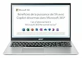 Acer Aspire 1 A115-32-C3AK Ordinateur Portable 15,6'' Full HD (Intel Celeron N4500, RAM 4 Go, 128 Go eMMC, Intel UHD Graphics, Windows 11), Clavier AZERTY, Gris, Microsoft 365 Personnel 12 Mois Inclus