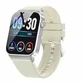 STECEi Montre Connectée Homme Femmes avec Appel Bluetooth, 1.85' Smartwatch avec 110+ Sportifs,Etanche IP68 Smart Watch, Podometre/Cardiofrequencemetre/Sommeil, Montre Sport, Blanc