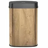 KITCHEN MOVE Poubelle de cuisine automatique 58L MAJESTIC WOOD design BOIS grande capacité en INOX avec cerclage