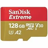 SanDisk 128 Go Extreme carte microSDXC pour caméras embarquées et drones + Adaptateur SD + RescuePRO Deluxe, jusqu'à 190 Mo/s, avec performances A2 App, UHS-I , Classe 10, U3, V30