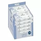 BIOLANE - Lingettes bébé à l'eau - 900 Lingettes - Lot de 12x75 - Nettoyage doux et efficace - Dès la naissance - Qualité Française