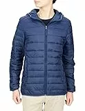 Amazon Essentials Doudoune à Capuche Légère, Paquetable et Résistante à L’Eau Homme, Bleu Marine, M