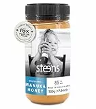 Steens Miel de Manuka - MGO 85+ - 100% certifié Miel de Manuka multifloral cru pur - Mis en pot et scellé en Nouvelle-Zélande - Manuka Honey 500 g