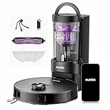 EUREKA E20 Evo Plus Robot Aspirateur Laveur avec Station sans Sac Aspiration 10000 Pa Aspirateur Robot Autovidange, Anti Enchevêtrement pour Cheveux Poils d'Animaux, Soulèvement de Serpillière 10mm