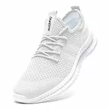 Tvtaop Chaussures de Sport Running Femme Sneakers Fitness Basket Tennis Légères Respirante Outdoor Training,Blanc 39 EU