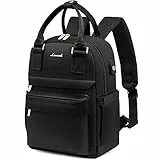 LOVEVOOK Petit Sac à Dos Femme, Mini Sacs à Main Portés dos Elegant Leger et Imperméable, Sac a Dos Voyage Antivol et Chic avec Port de Charge USB pour Voyage Loisir Collège, Noir
