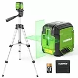 Niveau Laser avec Trépied, Huepar 30M Niveau Laser à Ligne Verte Auto-nivelant Laser Croisée pour Accrochage de Tableaux, Rénovation de Maison, Projet d'Intérieur, Batterie et Sac de Transport Inclus