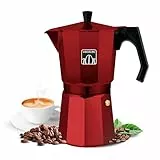 Cecotec Cafetière italienne Mokclassic 600 Red. Expresso, aluminium, 6 tasses, tous feux, joint silicone, poignée ergonomique, filtre et valve en acier inoxydable.