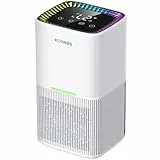 Deshumidificateur d Air 1,8 L, Déshumidificateur Electrique Silencieux Avec Dégivrage/Arrêt Automatique, LED Coloré, Minuterie, Écran LCD Tactile, 450 ml/Jour,Pour Bain, Chambre,Armoire