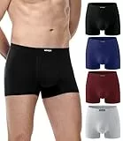 wirarpa Hommes Trunk Lot de 4 Boxers Courts en Coton Multicolore Taille S