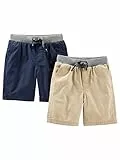 Simple Joys by Carter's Shorts, Pack of 2, Brun Kaki Clair/Bleu Marine, 5 Ans (Lot de 2) Garçon