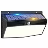Peasur 368LED Lumiere Exterieur Detecteur de Mouvement, 3 Mode Lampe Solaire Extérieur, Étanche Eclairage Exterieur pour Mural Jardin Outdoor Blanc Froid [Lot de 1]