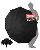 Chakipee Parapluie Pliant Inversé Compact - Parapluies Noir de Voyage Portables pour la Pluie, Parapluie Homme Automatique Resistant Vent, Tissu 210T, Portée 105 cm, 10 Sections