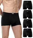 wirarpa Hommes Trunk Lot de 4 Boxers Courts en Coton Noir Taille XXL