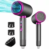 AIUNAOM Sèche-cheveux Ionique 2400W Silencieux et Puissant, Séchage Rapide avec Fonction Froid/Chaud, 3 Vitesses, 2 Concentrateurs & Diffuseur, Parfait pour Maison, Salon et Voyage