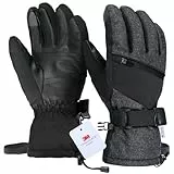 Unigear Gants de Ski, Gants d’Hiver Écran Tactile Chauds Étanches Protègent du Vent pour Ski Snowboard Course Cyclisme et Les Autres Activités d'hiver en Plein Air