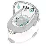 Bright Starts Disney Baby Transat avec Vibrations/Musique, Mickey Mouse Cloudscapes, Arche de Jeux Amovible, Dès la Naissance