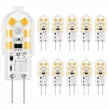 DiCUNO Ampoule G4 LED 12V, 1.5W équivalent à 15-20W halogène, Blanc chaud 3000K, 160lm, G4 LED ampoule d'éclairage, Parfait pour hotte de cuisine et lustre, Non dimmable, 10 Pièces