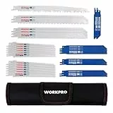 WORKPRO Lames de Scie Sabre 32-piece pour Bois et Métal avec Sacoche de Rangement