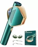 Blissky Épilateur Lumière Pulsée avec Technologie Flash Rapide IGBT, IPL Épilateur Laser Flash Illimité, 19,8J Épilation Lumière Pulsée 600nm Feu Rouge pour Corps Visage Bikini, Femme et Homme, Vert