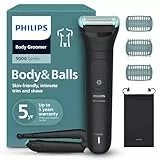 Philips Bodygroom série 5000 - Tondeuse pour hommes avec Triple protection, taille des poils et rasage des zones intimes, accessoire pliant pour le dos, 100% étanche, autonomie de 100 min, BG5480/15