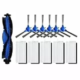 Donkivvy Lot de 12 accessoires de rechange pour aspirateur robot Venga VG Rvc 3000 3001, 1 brosse rouleau principale, 5 filtres HEPA, 6 brosses latérales
