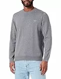 GANT Col en C en Coton Classique Sweater, Gris foncé mélangé, M Homme