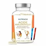 NUTRI & CO Acide Hyaluronique + Huile d'Onagre et Bourrache - Formule Anti-Age & Anti-Rides Efficace - Hydrate en Profondeur - Hydratation et Élasticité de la Peau - 60 gélules Vegan Made in France