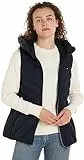 Tommy Hilfiger Veste sans Manches Femme Chevron Vest Matelassée avec Capuche, Bleu (Desert Sky), XXS