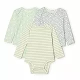 Amazon Essentials x Sofia Grainge Body à manches longues et col rond Mixte Bébé, Lot de 3, Arbres Ronds/Lapins/Rayures, 6-9 mois