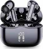 xinwld Casque Bluetooth, 48 heures sans fil, Bluetooth 5.3, casque stéréo Hi-Fi 3D, 4 micro ENC à réduction du bruit, étanchéité IP7/écran LED/USB-C
