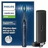 Philips Sonicare 5500 - Brosse à dents électrique sonique avec 2 modes, Alerte de pression, EasyStart, SmarTimer et BrushPacer, Bleu marine, modèle HX7113/01 [Nouvelle technologie]